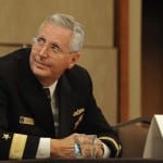 Rear Adm. Lewis speaking at Defense Daily's open architecture conference last year. Photo by Dana Rene, special to Defense Daily.