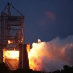 NASA engineers successfully test the Russian-built RD-180 in 1998 at the Marshall Space Flight Center (MSFC) in Huntsville, Ala. Photo: NASA.