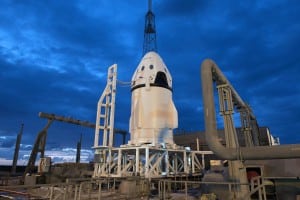 SpaceX's Dragon space capsule awaits its launch as part of an uncrewed pad abort test. Photo: SpaceX.