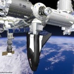 Artist's illustration of Sierra Nevada's Dream Chaser connected to ISS. Photo: Sierra Nevada.