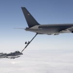 A KC-46 refuels an A-10 during testing. Photo: Air Force.