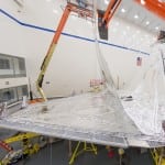 The sunshield for the James Webb Space Telescope. (Photo courtesy of Northrop Grumman)