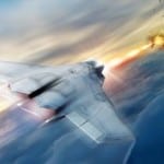 An artist's rendering of a fighter jet armed with a laser weapon. (Credit: Air Force Research Lab)