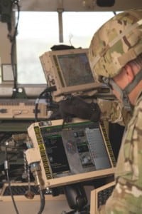 Soldier uses the Joint Battle Command-Platform on the first-gen MFoCS. Photo: U.S. Army.