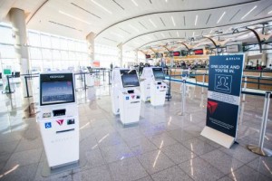 Delta Air Lines this fall launched a curb-to-gate experience for international travelers that includes the use of face recognition technology for self-service check-in all the way to the departure gate. Photo: Delta