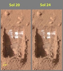 Phoenix Lander Discovers Frozen Water On Mars; Even If Ice Doesn’t Indicate Former Life There, It Would Be A Crucial Material For Human Explorers