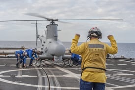 Fire Scout UAS Flies Off Coast Guard Cutter