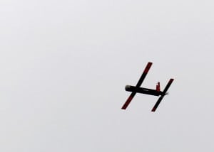 An upgraded Coyote Unmanned Aircraft System (UAS) flies over the Avon Park Air Force Range, Fla. during a January 2016 demonstration flight. (Photo: NOAA)