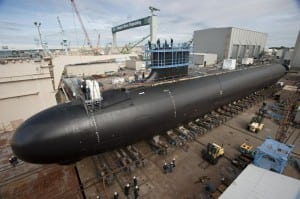 Launching of the Virginia-class attack submarine Minnesota at HII's Newport News Shipbuilding division. (Photo: HII)