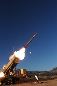 A PAC-3 Missile Segment Enhancement (MSE) missile test is conducted at the White Sands Missile Range, N.M. as part of a flight test for the U.S. Army. (Photo: Lockheed Martin)