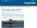 Trident renewal: Labor mulling options as MPs prepare to vote