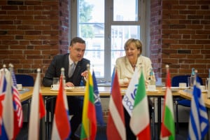 Germany Chancellor Merkel Visits Estonian NATO Cyber Center