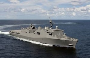 Artist's rendering of the LPD-29 San Antonio-class amphibious transport dock ship. (Image: Huntington Ingalls Industries)