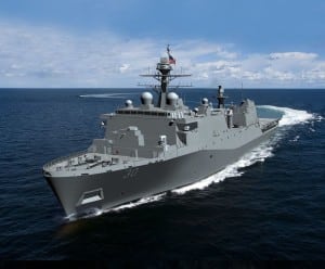 Artist rendering of the first Flight II San Antonio-class amphibious transport dock, LPD-30. (Image: HII)