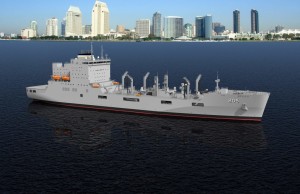 A rendering of the General Dynamics-National Steel and Shipbuilding Company (GD-NASSCO) John Lewis-class T-AO-205 fleet replenishment oiler. (Image: GD-NASSCO)