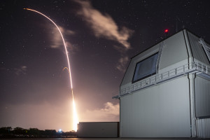 The Missile Defense Agency (MDA) and U.S. Navy sailors manning the Aegis Ashore Missile Defense Test Complex (AAMDTC) at the Pacific Missile Range Facility (PMRF) in Kauai, Hawaii, successfully conduct launch a Standard Missile-3 Block IIA interceptor in Flight Test Integrated-03 (FTI-03). (Photo: Missile Defense Agency)