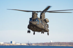 The first CH-47 Block II makes its maiden flight March 28 at Boeing's plant outside Philadelphia. (Boeing photo)