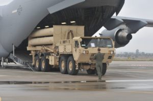 A Terminal Altitude Area Defense (THAAD) system battery is offloaded in Israel before participating in an exercise between the U.S. and Israeli military forces. (Photo: U.S. Army)