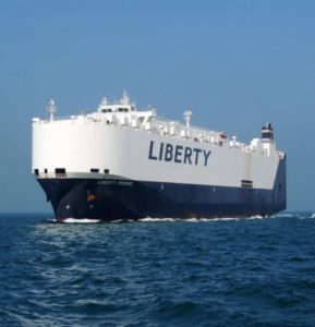 The Liberty Promise, a U.S.-flagged Roll-On/Roll-Off (RO/RO) cargo ship under contract within the Maritime Security program (MSP) Fleet as of April 2019. (Photo: U.S. Department of Transportation Maritime Administration)