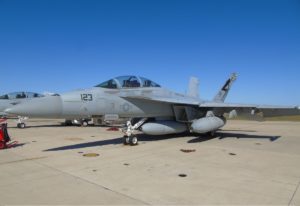 An F/A-18 Super Hornet equipped with a Block II Infrared Search and Track prepares for its first flight with the long-range sensor. The passive sensor, which provides aircrew with enhanced targeting, will be delivered with Super Hornet Block III aircraft. (Photo: U.S. Navy)