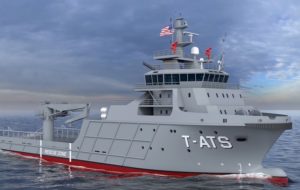 Artist concept of the Navajo-class towing, salvage and rescue ship (T-ATS). (Image: Gulf Island Shipyards LLC)