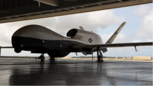 An MQ-4C Triton is shown after its arrival in Guam in 2020. (U.S. Navy Photo)