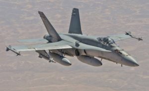 A Royal Canadian Air Force CF-18 in action over Iraq in 2015 (U.S. Air Force Photo)
