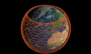 A visualization of Spacex's Starlink constellation in Low-Earth Orbit for internet service. (Photo: Mark Handley, University College London)