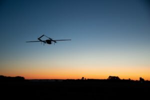 A Skyways Air Transportation Inc. unmanned aerial system dubbed the Blue Water maritime Logistics UAS being tested for use as a long-range ship-to-ship and ship-to-shore cargo transport. (Photo: U.S. Navy)