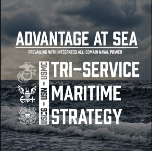 Cover sheet for the 2020 Tri-Service Maritime Strategy, Advantage At Sea. (Image: U.S. Navy)