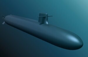 Artist impression of the French third-generation nuclear ballistic missile submarine, SNLE 3G. (Image: French Ministry of the Armed Forces)