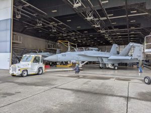 The first EA-18G Growler is inducted into Growler Capability Modification at Naval Air Station Whidbey Island, Wash. on March 3, 2021. (Photo: Boeing)