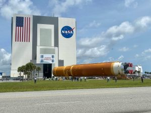 First Core Stage for Space Launch System for NASA Artemis Missions Arrives in Florida