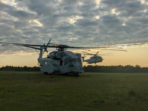 A CH-53K King Stallion in pre-Initial Operational Test and Evaluation training with Marine Operational Test and Evaluation Squadron One (VMX-1) at Marine Corps Air Station New River, NC. (Photo: U.S. Marine Corps)
