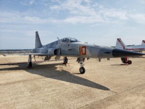 The first F-5N aircraft the Navy delivered to Naval Air Station Patuxent River, Md. to begin ground and flight test of the F-5 block upgrade prototype project. These upgraded aircraft will be used for adversary training by the Navy and Marine Corps. (U.S. Navy Photo)