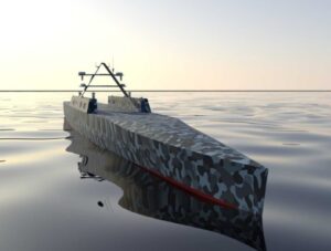 A rendering of the Serco Inc. design for the DARPA No Manning Required Ship (NOMARS) X-Ship program. (Image: Serco. Inc.)