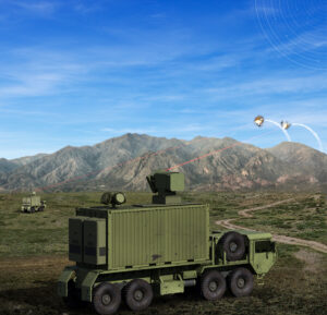 The General Atomics-Electromagnetic Systems and Boeing team’s concept for a prototype 300kW-class High Energy Laser Weapon System for the Army’s Indirect Fire protection Capability - High Energy Laser program. (Illustration: General Atomics)
