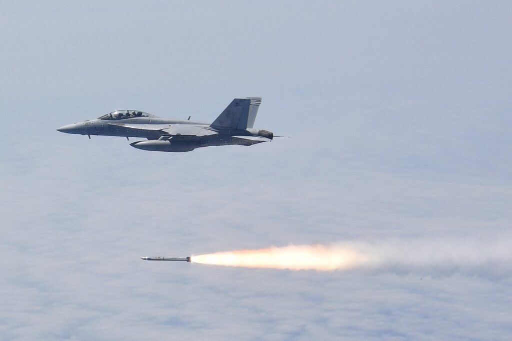 The Navy's Advanced Anti-Radiation Guided Missile-Extended Range (AARGM-ER) completes its first live fire event July 19, 2021 off the coast of Point Mugu Sea Test Range in California. (U.S. Navy photo)