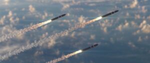 Concept image of Next Generation Interceptors (NGI) in flight. (Artist rendering: Lockheed Martin)