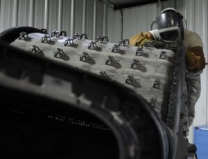 U.S. Air Force Replacing Tail Pipes on B-2 Bomber
