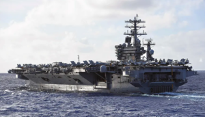 A U.S. Navy aircraft carrier. Photo via Inmarsat