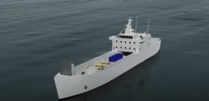 Concept image for the Marine Corps Landing Ship Medium (LSM), previously called the Light Amphibious Warship (LAW). (Image: artist concept, Marine Corps Combat Development & Integration Youtube video)