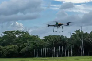 U.S. Marine Corps Tactical Resupply Vehicle 150 (TRV) unmanned aircraft system on return from resupply mission during UNITAS LXIV Exercise in Covenas, Colombia, July 15, 2023. (Photo: U.S. Marine Corps by Lance Cpl. Christian Salazar)