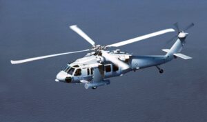 Northrop Grumman’s AN/AES-1 Airborne Laser Mine Detection System (ALMDS) installed on an MH-60S Seahawk helicopter. (Photo: U.S. Navy)