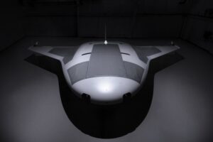 A full-size prototype of Manta Ray, a new class of uncrewed underwater vehicle, assembled in Northrop Grumman’s Annapolis facility. (Photo: Northrop Grumman)