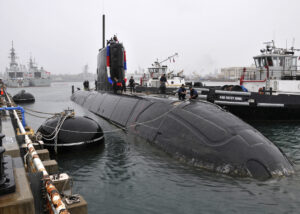 The Royal Canadian Navy’s Victoria-class submarine HMCS Victoria (SS6 876) arriving at Joint Base Pearl Harbor-Hickam to participate in the July 20212 Rim of the Pacific exercise. (Photo: U.S. Navy by Chief Mass Communication Specialist Josh Thompson / Released)