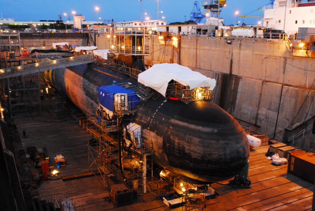 USS Hawaii (SSN-776) underwent routine inspections and repairs in Pearl Harbor Naval Shipyard in April 2010. SSN-776 was the first U.S. Pacific Fleet Virginia-class submarine to enter dry dock in Pearl Harbor. (Photo: U.S. Navy by Liane Nakahara)