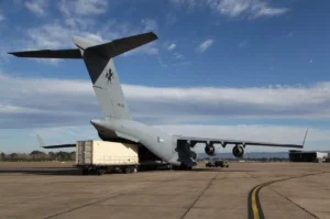 An Anduril Ghost Shark Arriving in the United States via a Royal Australian Air Force C-17 in summer 2024. (Photo: Anduril)