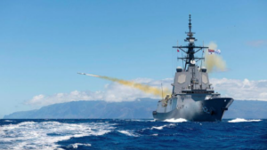 HMAS Sydney fires the Royal AustraliaNavy's first Naval Strike Missile off the Hawaiian coast during the 2024 Rim of the Pacific (RIMPAC) exercise in July. (Photo: Australian Defense Ministry via Leading Seaman Daniel Goodman)