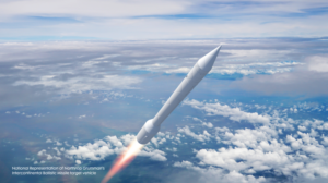 A rendering of Northrop Grumman’s new ICBM target design, which replaces the vehicle’s heritage Trident 1 C4 first stage motor with the SR119 solid rocket motor. (Graphic: Northrop Grumman)